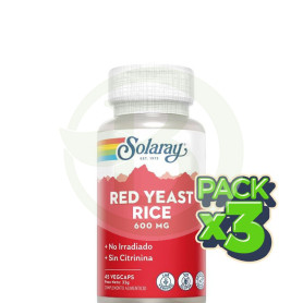 Pack 3x Red Yeast Rice 45 Cápsulas Solaray