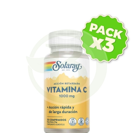 Pack 3x Small Vitamin C 1.000Mg. A/R 30 Comprimidos Solaray
