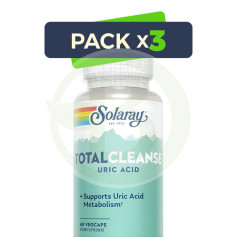 Lot 3x Total Cleanse Uric Acid 60 Gélules Solaray