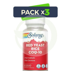 Pack 3x Red Yeast Rice Plus Q10 60 Gélules Solaray