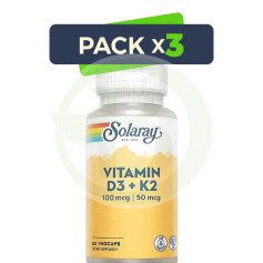 Pack 3x D3 & K2 (MK7) 60 Gélules Solaray