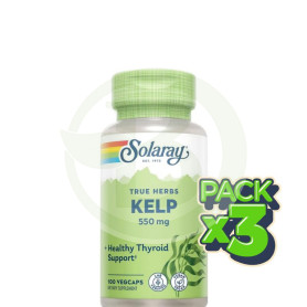 Pack 3x Kelp 550Mg. 100 Cápsulas Vegetales Solaray