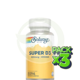 Pack 3x Super D3 4000Ui 100 Perlas Solaray