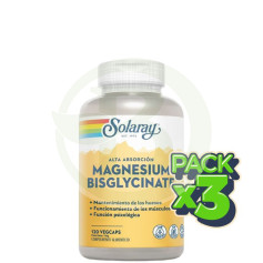 Pack 3x Magnésium Bisglycinate 120 Gélules Solaray