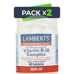 Pack 2x Complexe de Vitamines B-50 60 Comprimés Lamberts