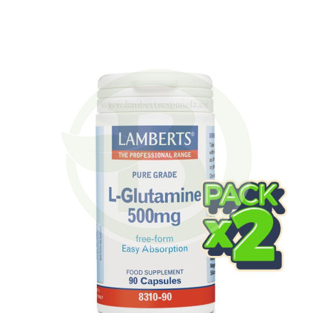 Pack 2x L-Glutamina 90 Cápsulas Lamberts