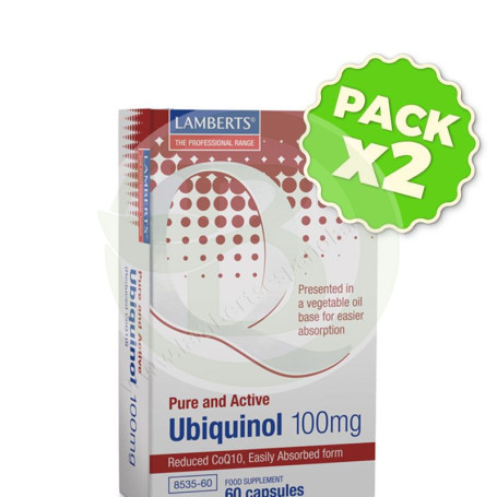 Pack 2x Ubiquinol 100Mg. 60 Cápsulas Lamberts