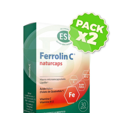 Pack 2x Ferrolin C 30 Naturcaps Esi