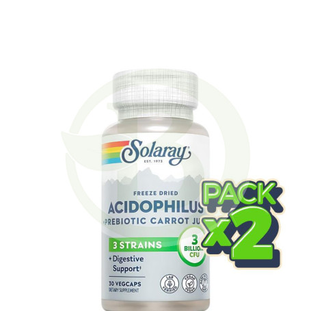 Pack 2x Acidophilus Plus 30 Cápsulas Solaray