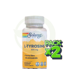 Pack 2x L-Tyrosine 500mg 50 Gélules Solaray