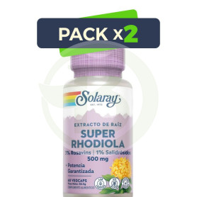 Pack 2x SUPER RHODIOLA 60 CAPSULAS VEGETALES SOLARAY