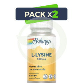 Pack 2x L-Lysine 500Mg. 60 Cápsulas Solaray