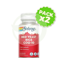 Pack 2x Red Yeast Rice Plus Q10 60 Gélules Solaray