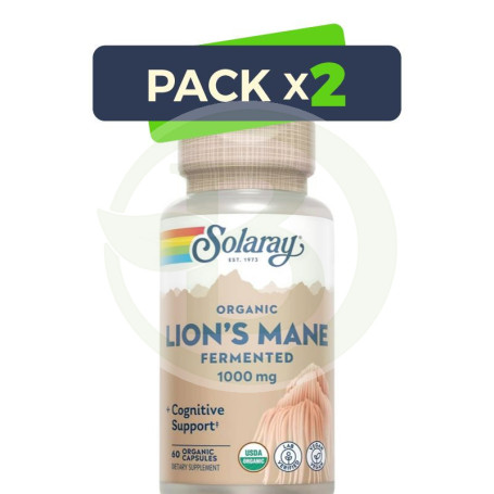 Pack 2x Melena de León 1000Mg 60 Cápsulas Solaray