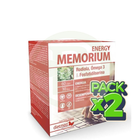 Pack 2x Memorium Energy Omega 3 60 Cápsulas Dietmed