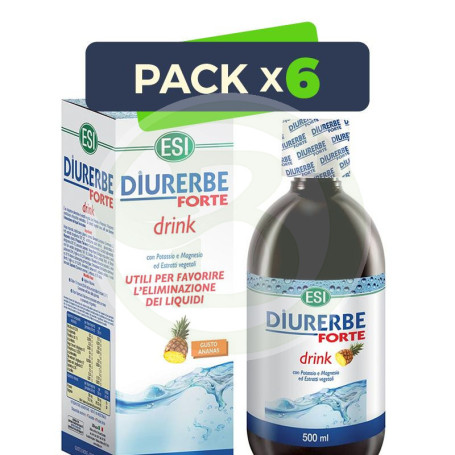 Pack 6x Diurerbe Forte Fluido Piña 500Ml. ESI - Trepat Diet