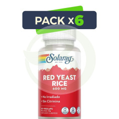 Pack 6x Red Yeast Rice 45 Gélules Solaray
