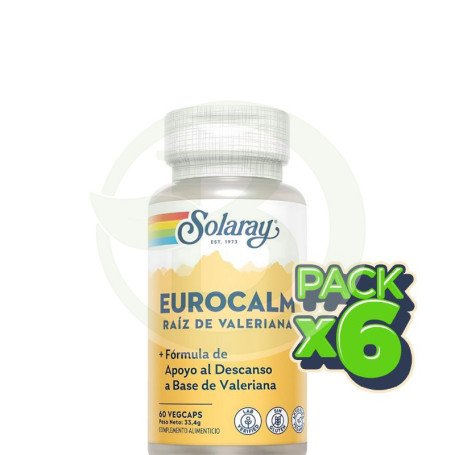 Pack 6x Eurocalm 60 Cápsulas Solaray