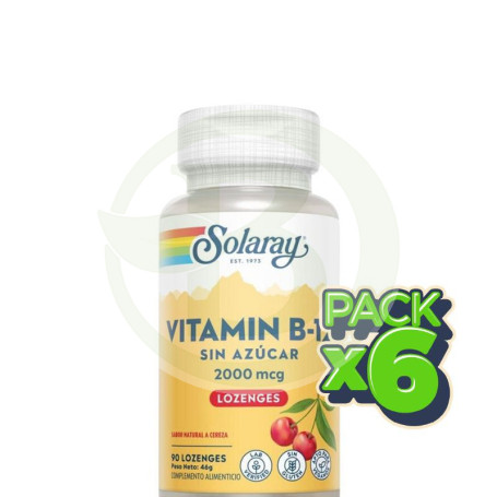 Pack 6x Vitamina B12 2.000Mcg. 90 Comprimidos Solaray