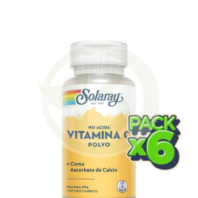 Pack 6x Non Acid Vitamina C 227Gr. Solaray