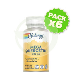 Pack 6x Mega Quercetin 600Mg. 30 Gélules Végétales Solaray