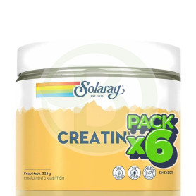 Pack 6x Creatina en Polvo sin Sabor 225G Solaray