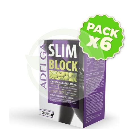 Pack 6x Adelgaslim Block 60 Cápsulas Dietmed