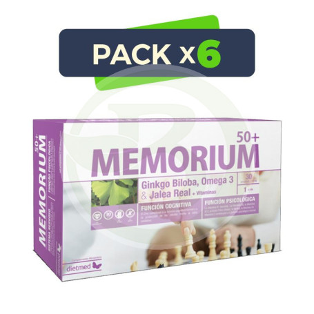 Pack 6x Memorium 50+ 30 Ampollas Dietmed
