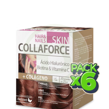 Pack 6x Collaforce Skin Hair Nails 20 Ampollas Dietmed