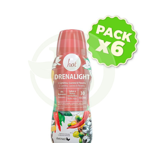 Pack 6x Drenalight Hot 600Ml Dietmed