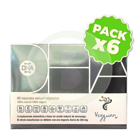 Pack 6x Dha Omega 3 60 Cápsulas Veggunn