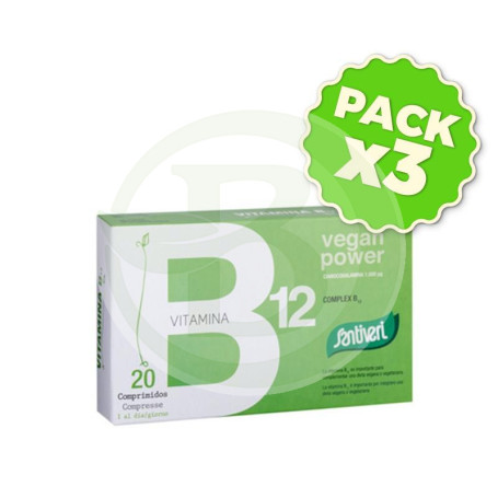 Pack 3x Vitaminas Complex-B12 20 Comprimidos Santiveri