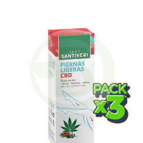 Pack 3x Gel Piernas Ligeras con Cbd 100Ml Santiveri
