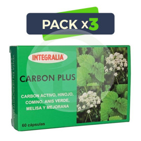 Pack 3x Carbón Plus 60 Cápsulas Integralia