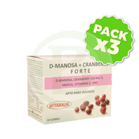 Pack 3x D-Manosa + Cranberry Forte 20 Sobres Integralia