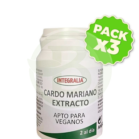 Pack 3x Extracto De Cardo Mariano 60 Cápsulas Integralia