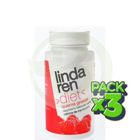 Pack 3x Cetona de Frambuesa 60 Cápsulas Lindaren Diet