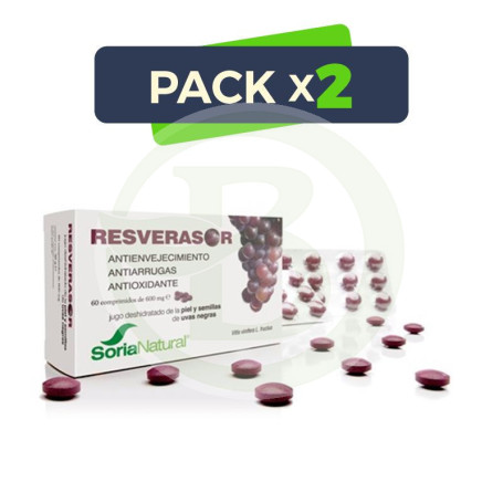 Pack 2x Resverasor Antioxidante compr. Soria Natural