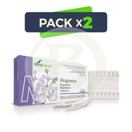 Pack 2x Glucosor Magnesio (Mg) 28 Viales Soria Natural