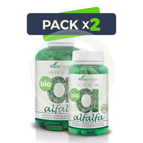 Pack 2x Verde de Alfalfa BIO 240 Cápsulas Soria Natural