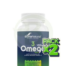 Pack 2x Omega-3 Vegano 60 Perlas Soria Natural