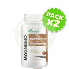 Pack 2x Magnésium + Tryptophane + Vitamine B6 90 Comprimés Soria Natural