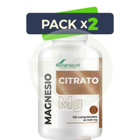 Pack 2x Citrato De Magnesio 120 Comprimidos Soria Natural