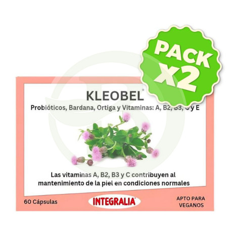 Pack 2x Kleobel con Probióticos 60 Cápsulas Integralia