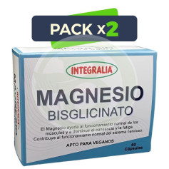 Pack 2x Bisglycinate de Magnésium 60 Gélules Integralia