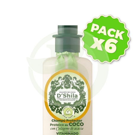 Pack 6x Champú Proteico De Coco 300Ml. Shila