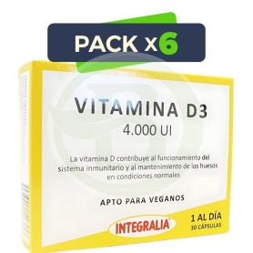 Pack 6x Vitamina D3 4000Ui 30 Cápsulas Integralia