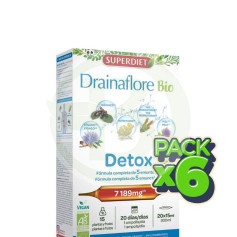 Pack 6x Drainaflore Bio 20 Ampoules Superdiet