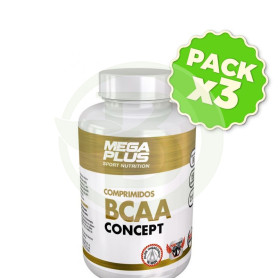 Pack 3x Bcaa + Glutamina Concept Limón 500Gr. Megaplus