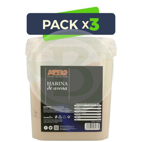 Pack 3x Harina De Avena Choco-Miel 2Kg. Megaplus